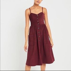 Urban Outfitters Emilia Button Corduroy Dress L